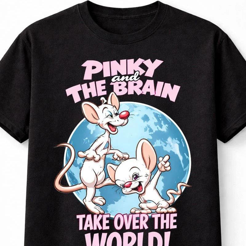 Pinky and the Brain Take Over the World Unisex T Shirt S5XL Cartoon TV S