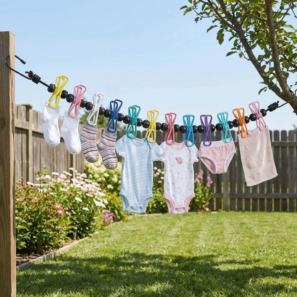 Non-slip Stretch Clothesline Elastic Stretch Clothes Drying Rope Travel