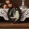 Small Exquisite Halloween Souvenirs Retro Gothic Refrigerator Magnet Distressed Oval Photo Frame Frige Magnets Dark Party Atmosphere Decor