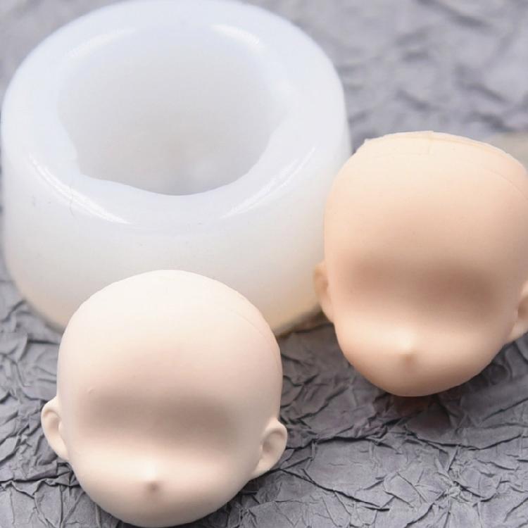 Mehrzweck-Silikon-Gesichtsform für Tonpuppenköpfe, Fondant-Dekorationen und Bastelarbeiten