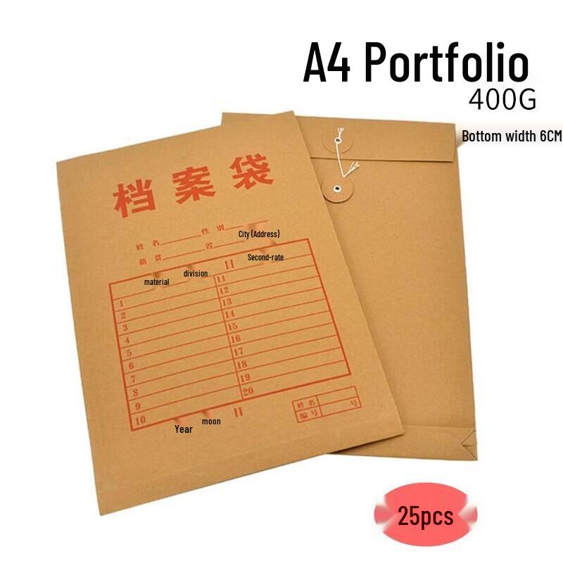 Kraft Paper A4 Document Storage Bags