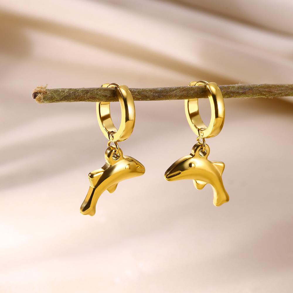 Zoetwater Oceaan Zeester Schelp Hoepel Oorbellen Voor Vrouwen Elegant Roestvrij Staal Goudkleurig Oorbellen Kerstmis sieraden accessoires
