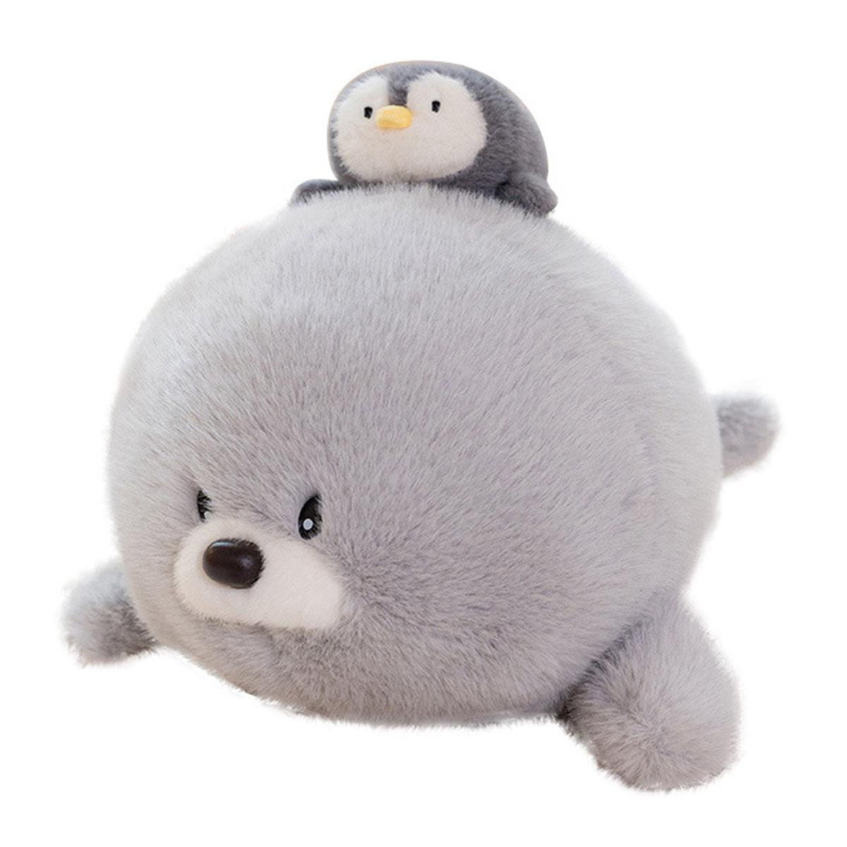 

Мягкая плюшевая кукла «Морской лев», плюшевая игрушка «Морской лев» 50 см, очаровательный пушистый пингвин и игрушка «Морской лев» для детей, мальчиков и девочек серый