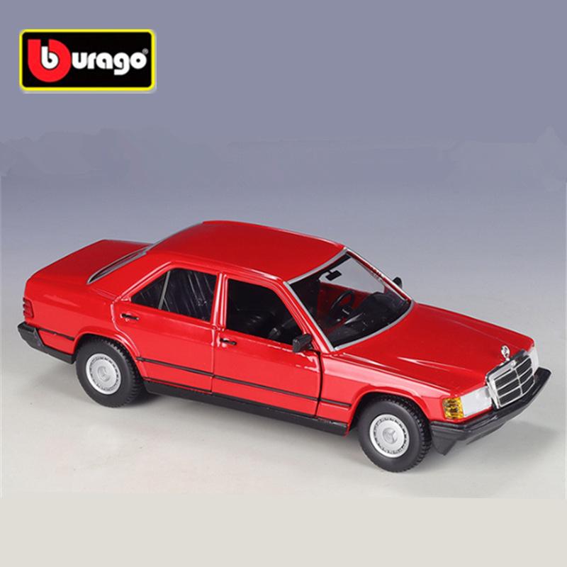 Bburago 1:24 Mercedes-Benz 190 E 2.6 Alloy Classic Car Model Diecast Metal Retro Old Car Vehicles Model Simulation Kids Toy Gift