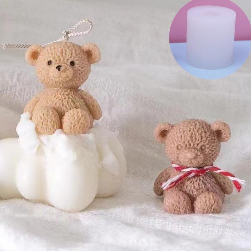 Bear-Shaped Aromatherapy Candle and Soap Silicone Mold for Baking and DIY Mousse Cake