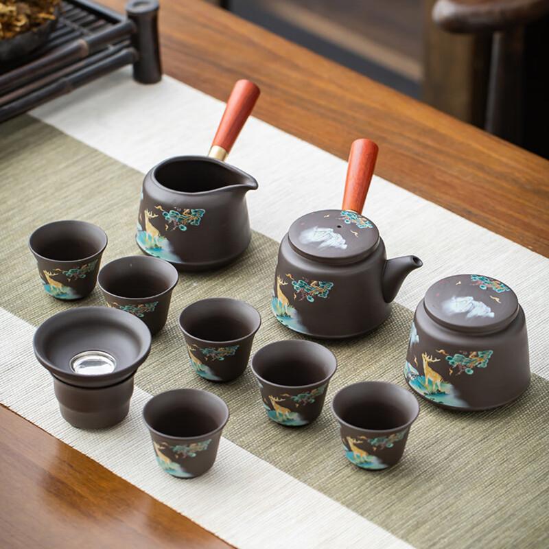 

Zhi Shi Purple Clay Gongfu Tea Set - Deer Companion
