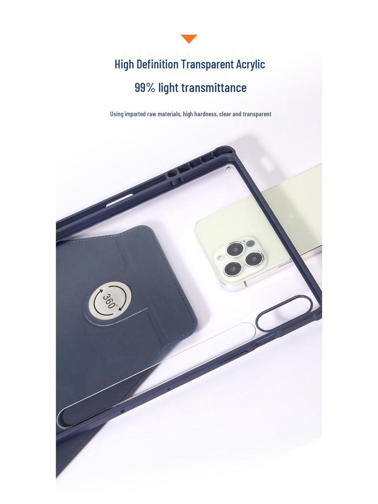 Capa Giratória de Couro para Samsung Galaxy Tab S9/S9+ - Capa Protetora Não Magnética para Tab S9+/S9FE+