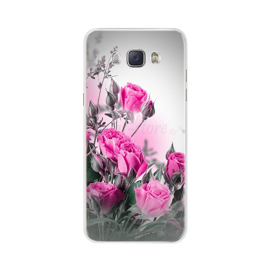 For Coque Samsung Galaxy J5 2016 Case Phone Back Cover Flower Silicone Case for Samsung J5 2016 J510 J510F Protector Cover Cases