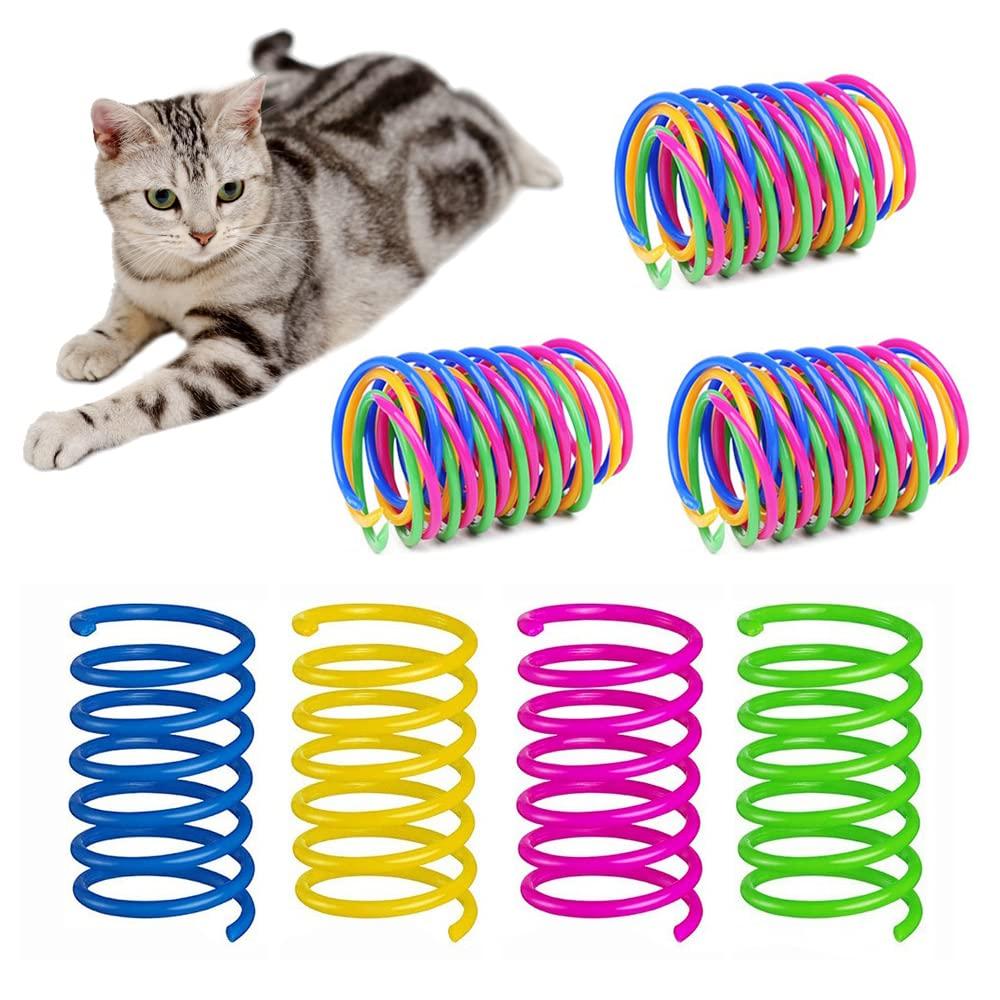 

YFFSFDC Cat Toys, Springs, 20 Pieces, 4 Colors, Cat Toys, Spring Toys, Exercise Relief, Stress Relief, Pet Supplies