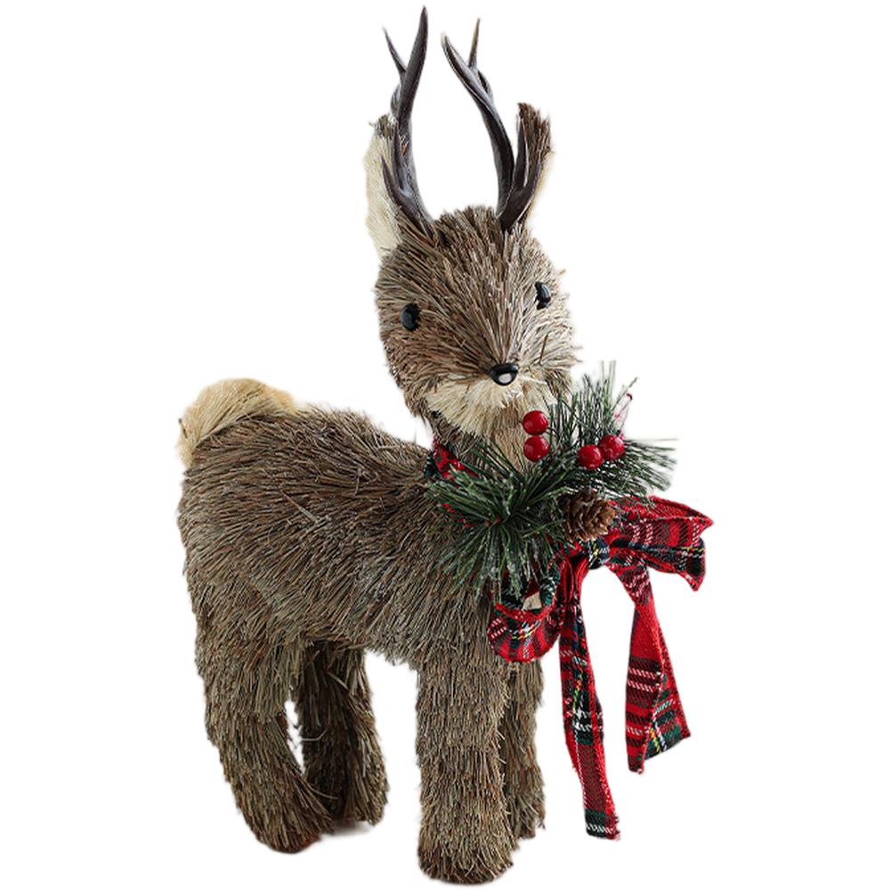 1PC Decorative Pendant Moose Plush Toy Foam Christmas Elk Plush Doll Window Display Tabletop Decor Scandinavian Style 7 Option