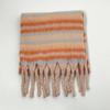 Winter new high-end warm thickened scarf women's winter striped soft scarf skin-friendly, fashionable and fresh