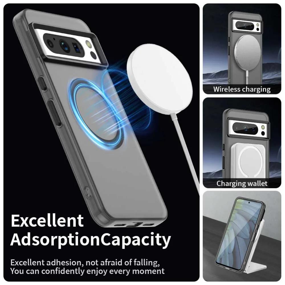 For Google Pixel 9 Pro XL 9A 8A  Matte Candy Color Clear Magnetic Cover For Google Pixel 8 Pro  For Magsafe Wireless Charge Case