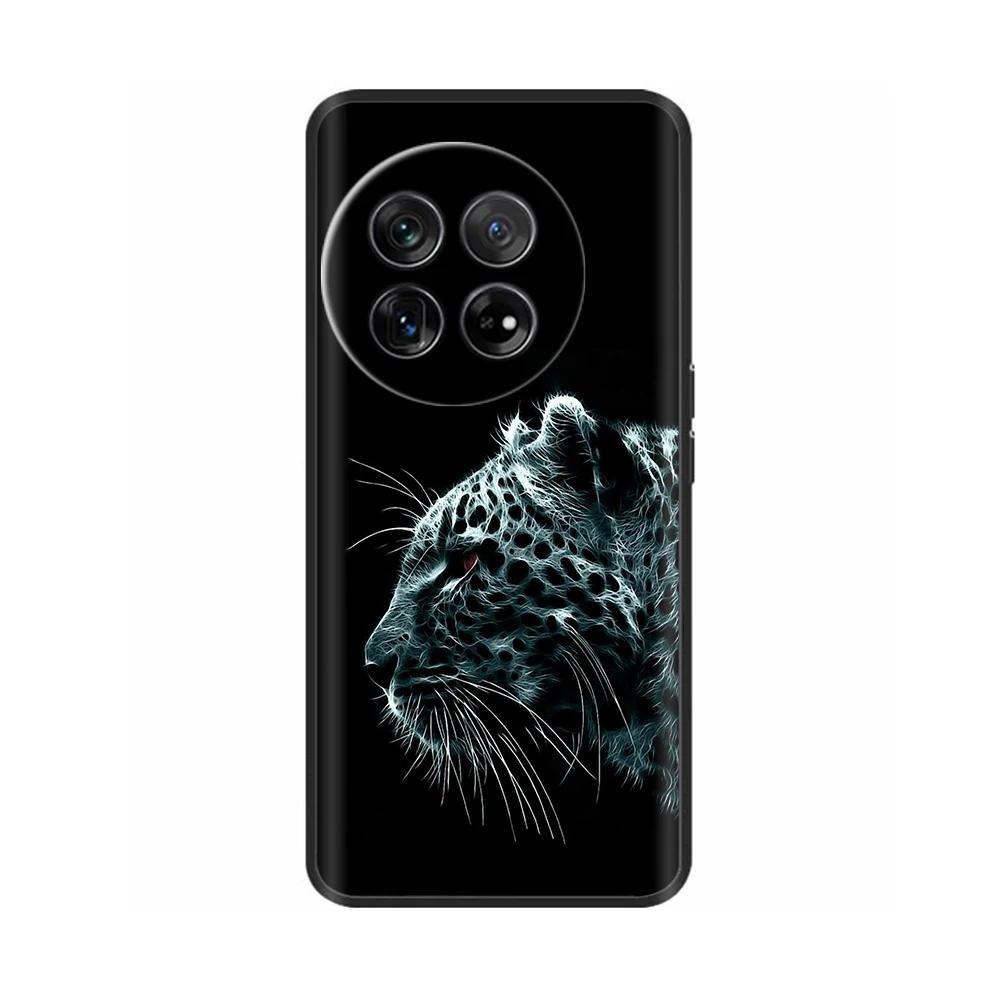 Painted Cover For OnePlus 12 Case Black Silicone Soft Luxury Phone Back Cover For One Plus 12 OnePlus12 5G Fundas Cases Hoesje