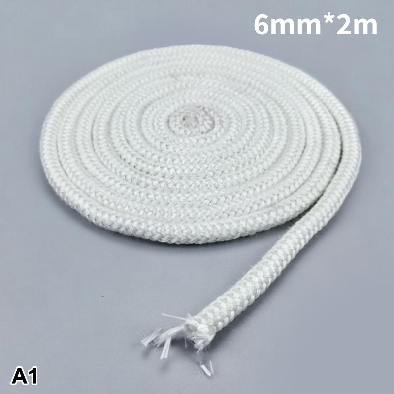 6/8/10/12Mm* 2M Stove Fireplace Cord Fire Sealing Rope Fire Resistance Stove Gasket Fiberglasshigh Temperature Sealing Rope