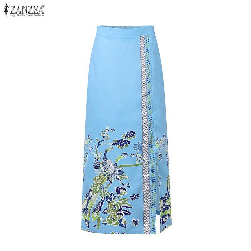 ZANZEA Women's 3/4 Sleeve V-Neck Printed Two Piece Set