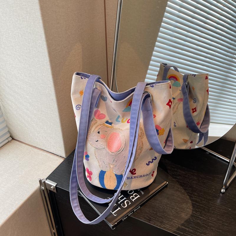 

Women s Printed Bucket Bag Lightweight Shoulder Crossbody Bag кавовий