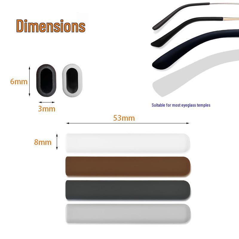 Fundas de Silicona Antideslizantes para Patillas de Gafas con Ganchos Elásticos para Orejas