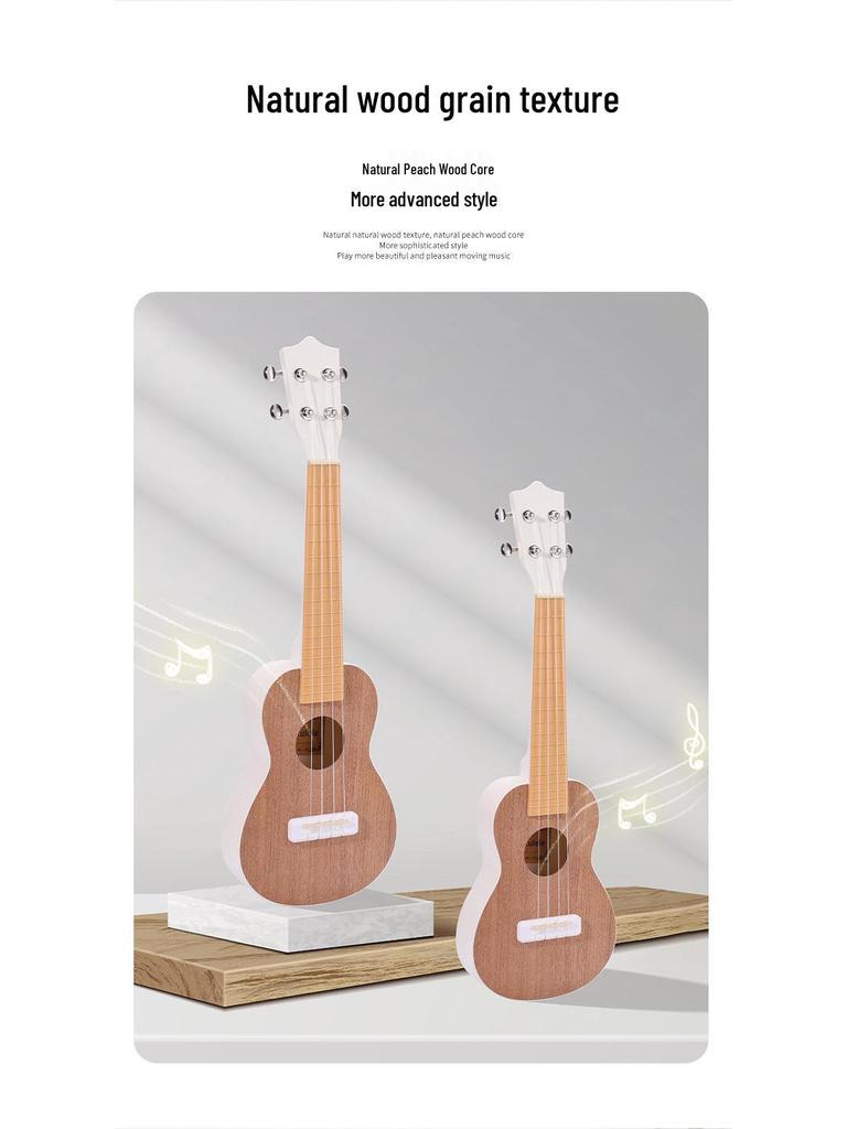 Milky White Peach Core Solid Wood Ukulele with High Aesthetic Appeal