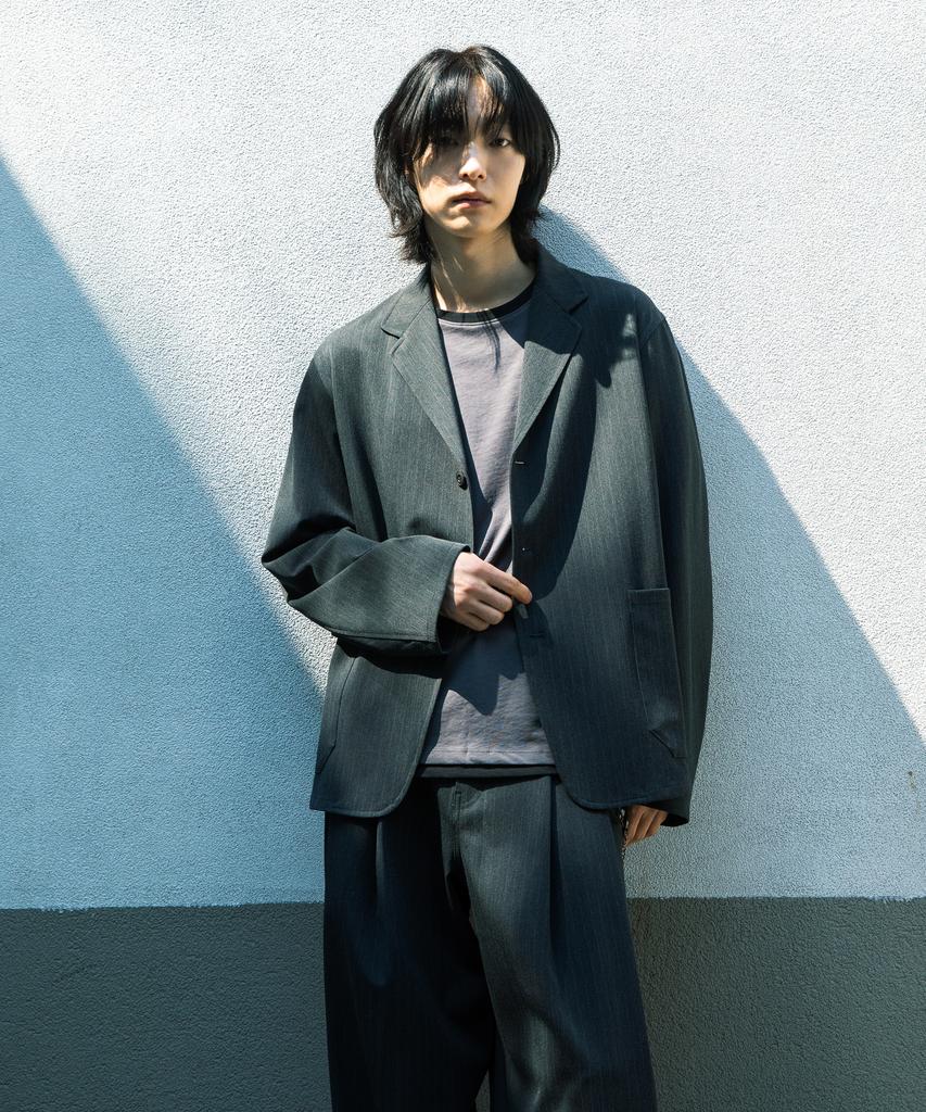 Begin202 Unconstructed Jacket [Charcoal Stripe]