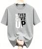 Unisexs Positive Monogram Print TShirt Never Give Up Fashion Letter Graphic Casual ShortSleeved Comfortable Top Goth Tshirts