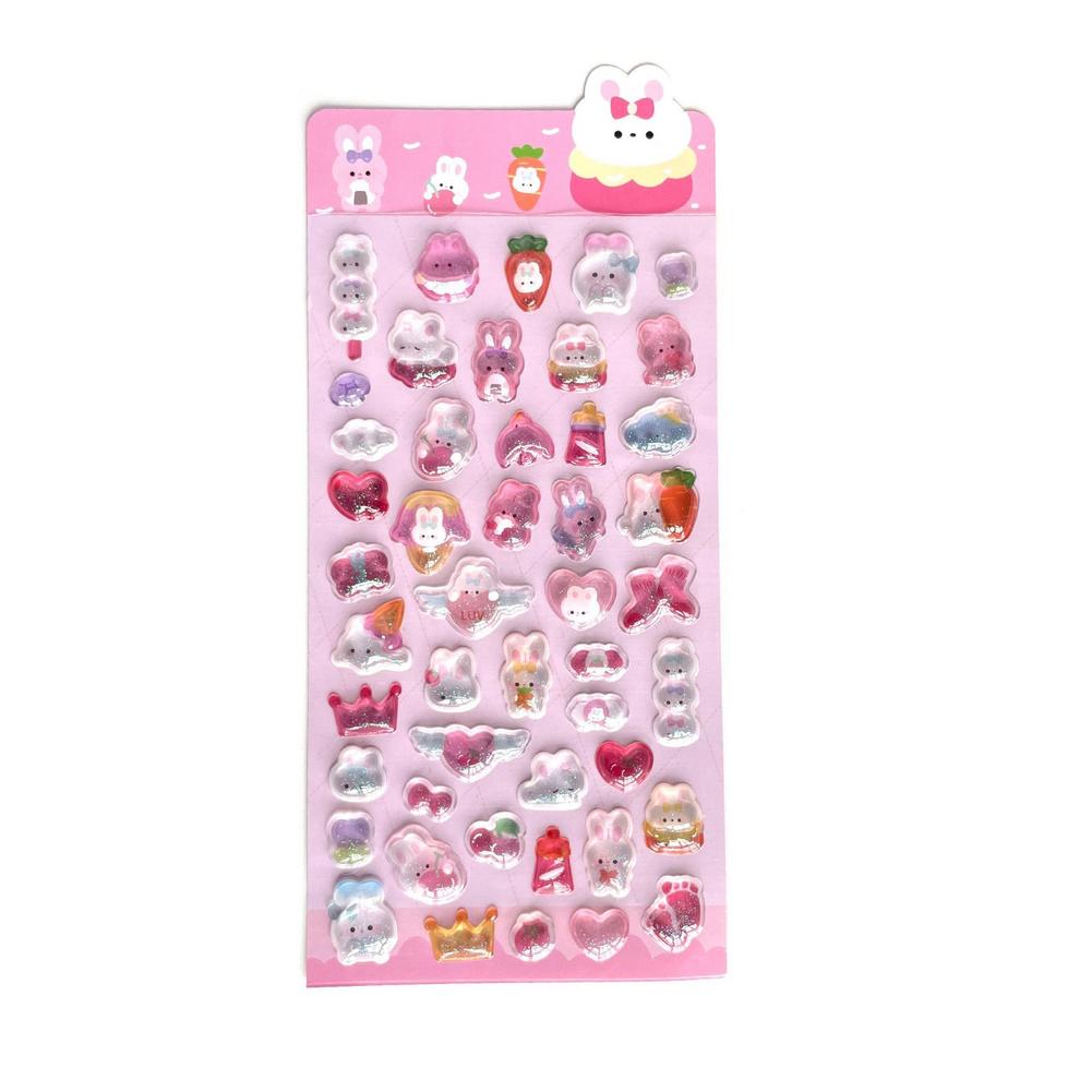 Kawaii Cartoon Jelly 3D Relief Sticker Cute 3D Puffy Stickers for Kids DIY Scrapbooking Journal Planner Stationery Decoration