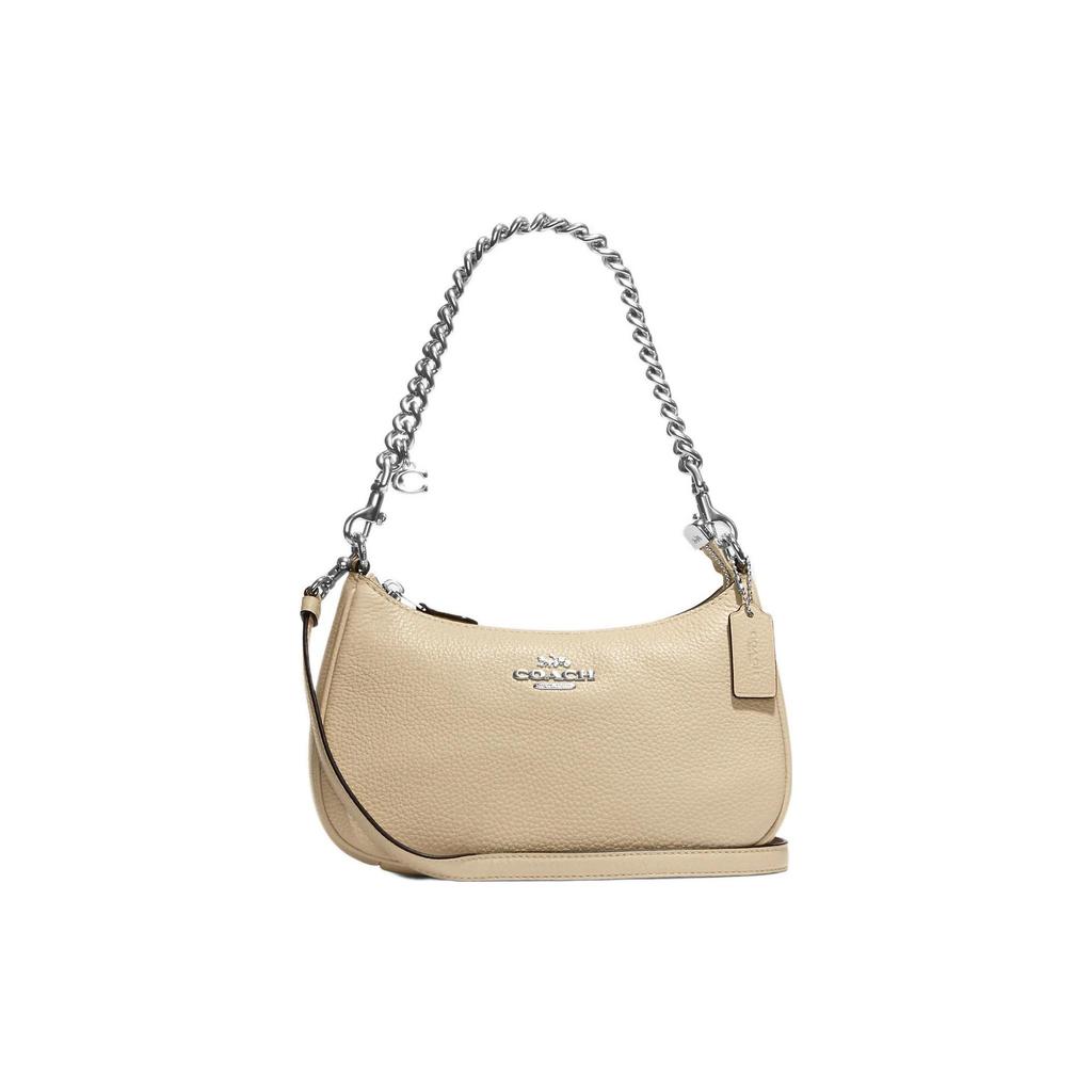 Coach Teri Pebbled Leather Portable Crossbody Bag, Shoulder Bag Regular Women's Ivory White CE556-SVIY