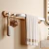 Bathroom Towel Bar with 2 Hooks Wood White Black Aluminum Wall Mount Kitchen Bathroom Towel Holder Storage Organizer Hang Shelf