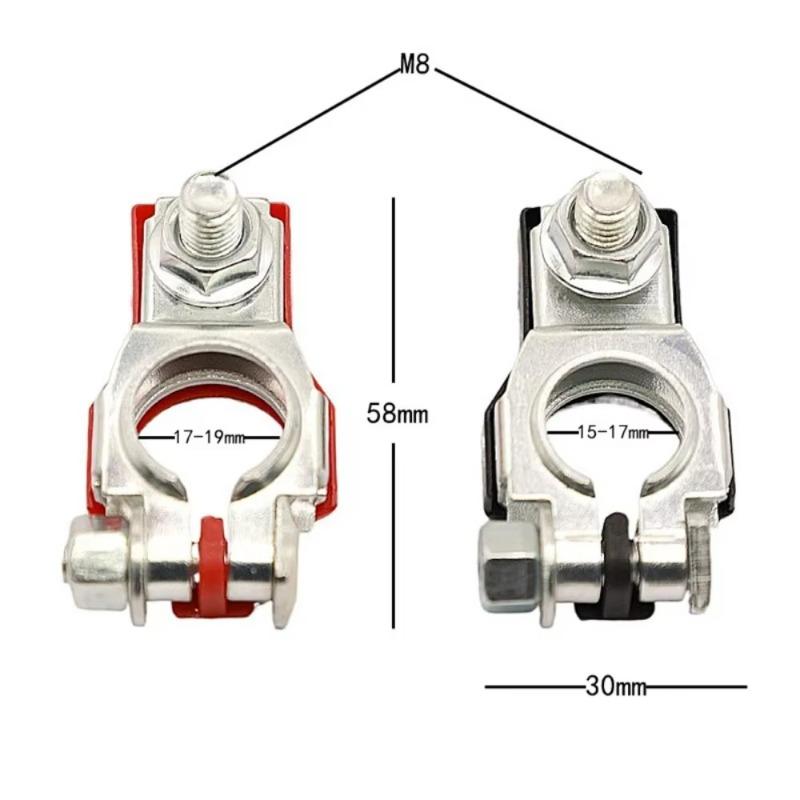 Uiz Automotive Car Top Post Battery Terminals Wire Cable Clamp Terminal Connectors Car Accessories 1 Pair 12V 24V