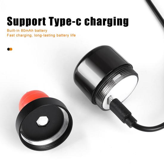 Bicycle Handlebar End Light USB Rechargeable Super Bright Waterproof Lightweight Road Mountain Bike Riding Mini LED Warning Lamp Bike