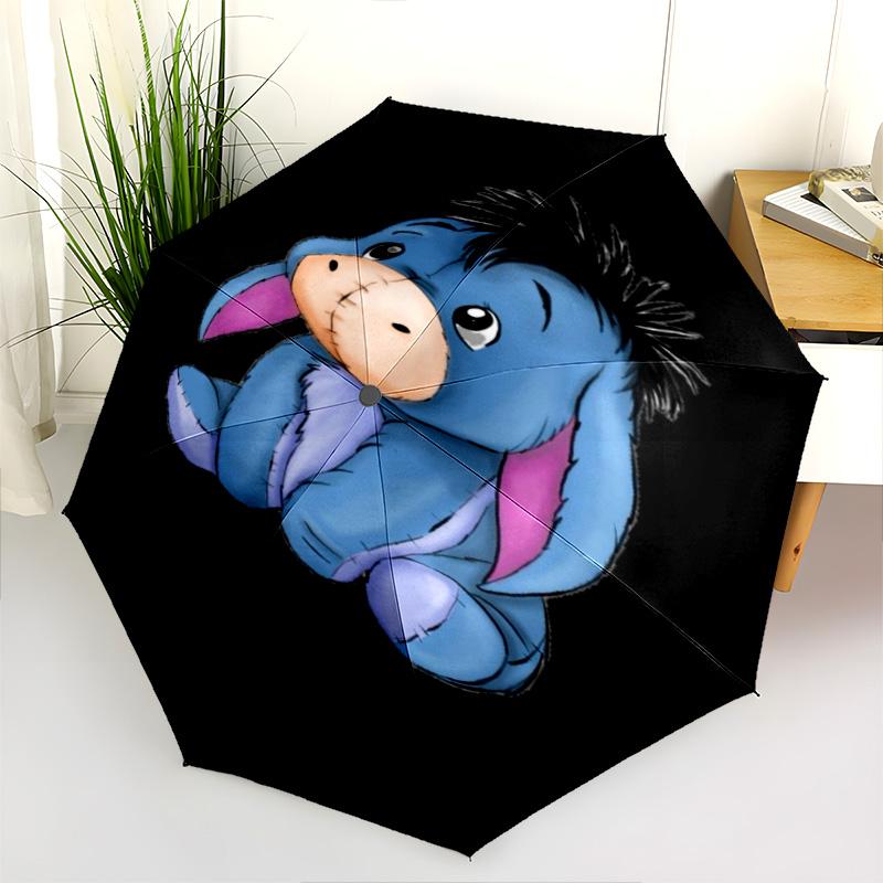 Eeyore'S Flower Bouquet Folding Umbrella Travel Umbrella Three Folds Printing Travel Umbrella