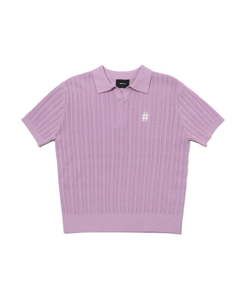 BEENTRILL NEWYORK Women'S Short Sleeve Cable Collar Comfort Fit Knit (Light Pink)