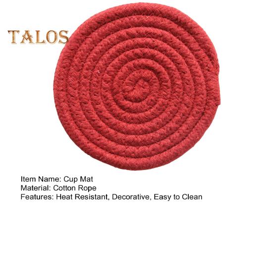 Stolní podložka opakovaně použitelná bavlněná podložka proti opaření Praktická ručně tkaná izolační podložka Jídelní dekorační podložka pod bar