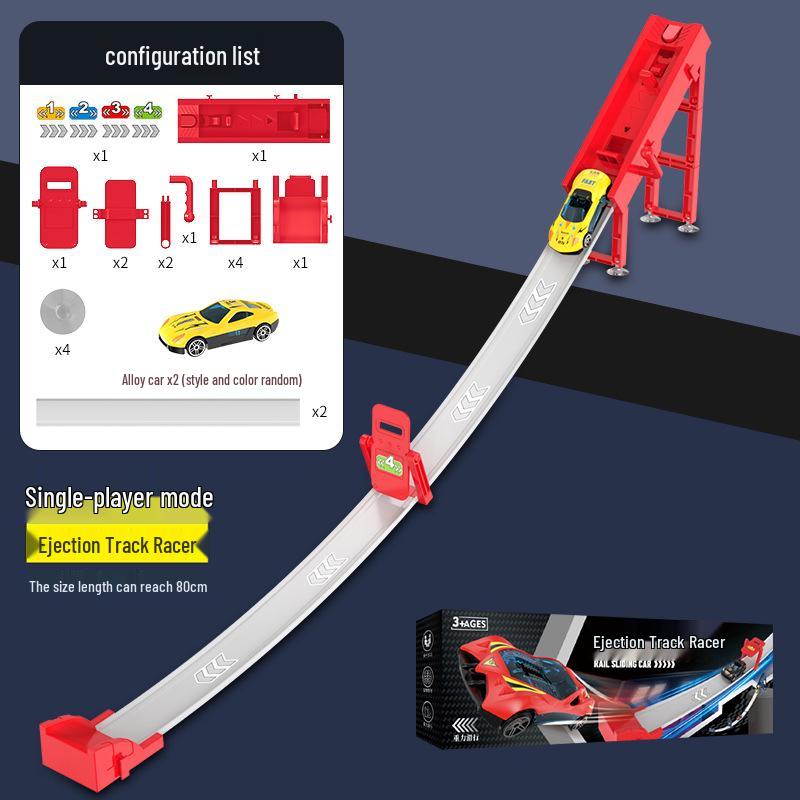 

Cross-Border Children s Racing DIY Track Set: Inertial Alloy Car & Interlocking Ejector Track