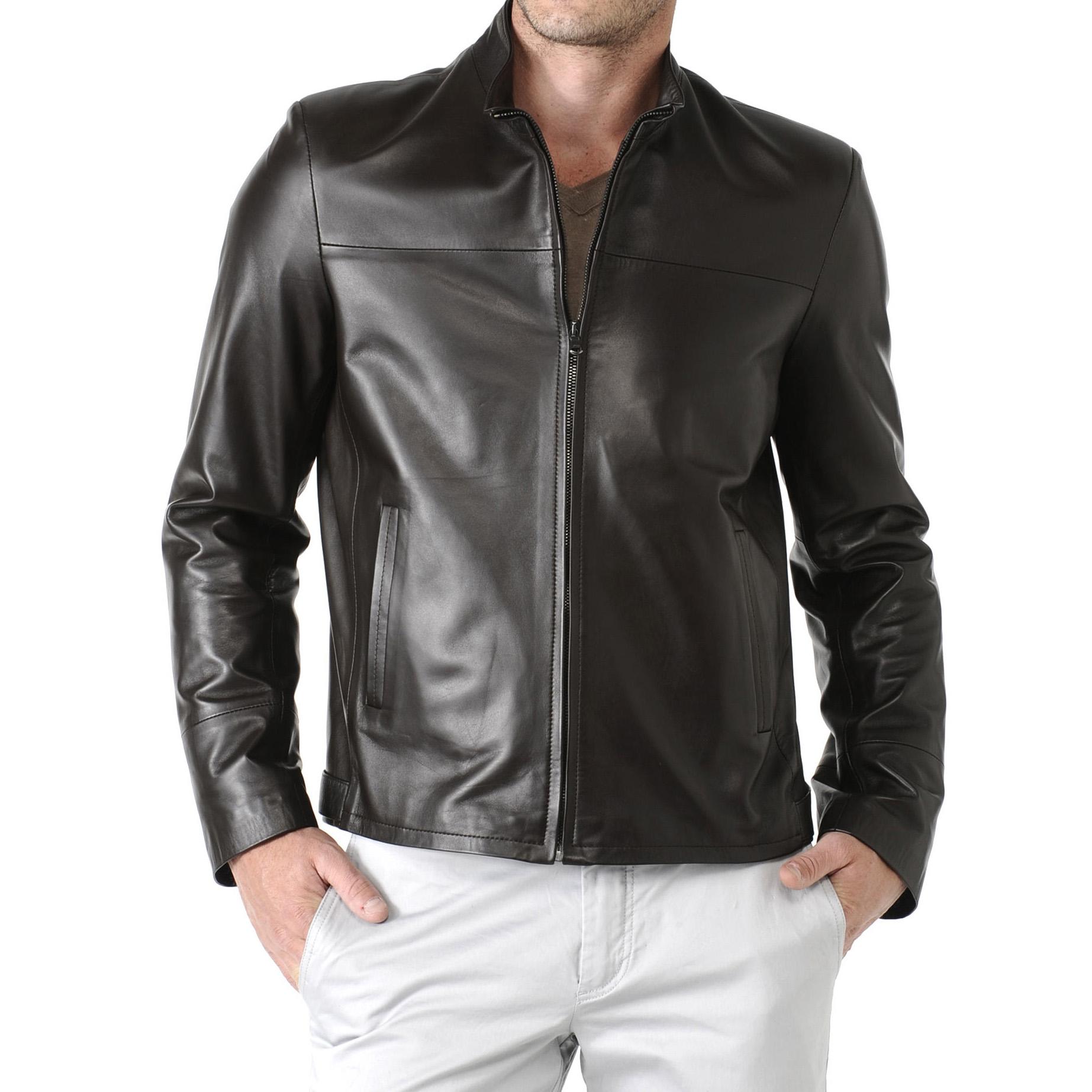 

SkinOutfit Men s Genuine Lambskin Black Leather Jacket Stylish Motorcycle Bomber Biker Outerwear MJ 08 3XL чорний