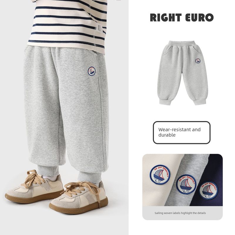 

Right European Children s Navy Series Sports Pants 2026 Spring New Children s Clothing Spring and Autumn Boys Baby Pants Trendy Floral Gray 90