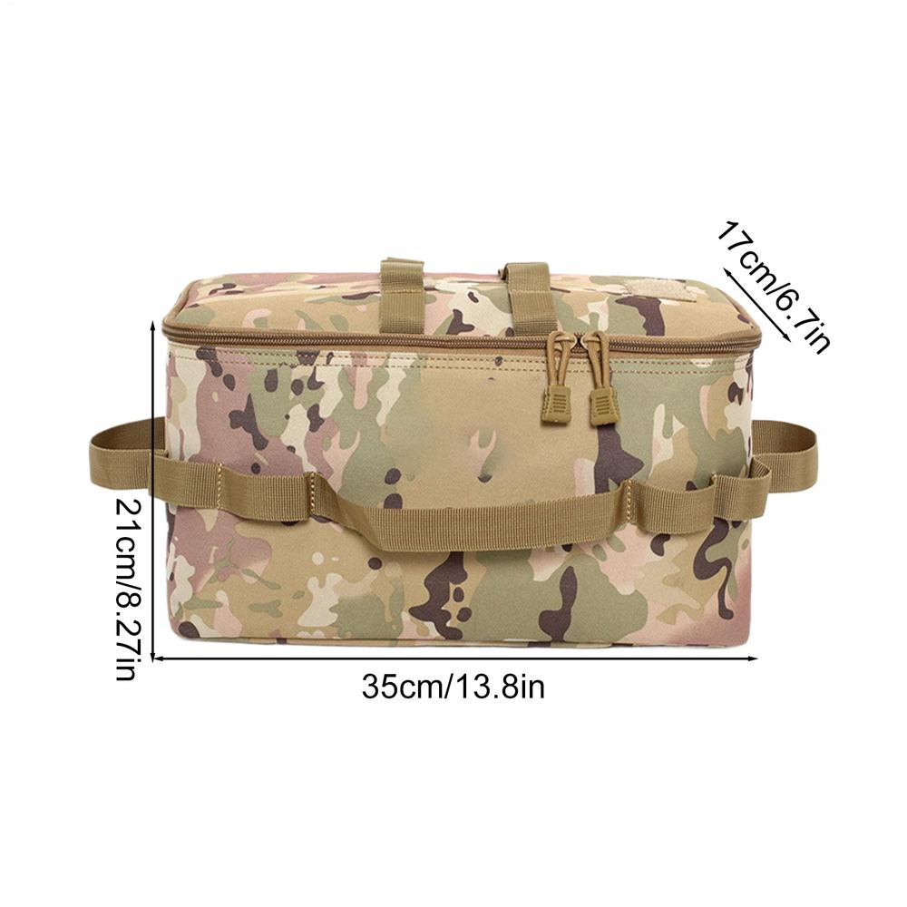 Waterproof Camping Utensil Bag Seasoning Jar Pouch Large Zippered Portable Camp Utensil Bag for Picnic Barbecue Traveling