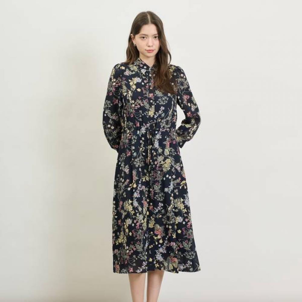 Bcbg Floral Print Dress B5s2o627 Navy (55)/55