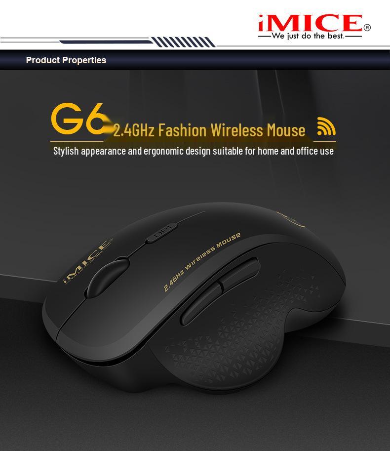 Ergonomic Wireless 6-Button Gaming & Office Mouse - Model G6