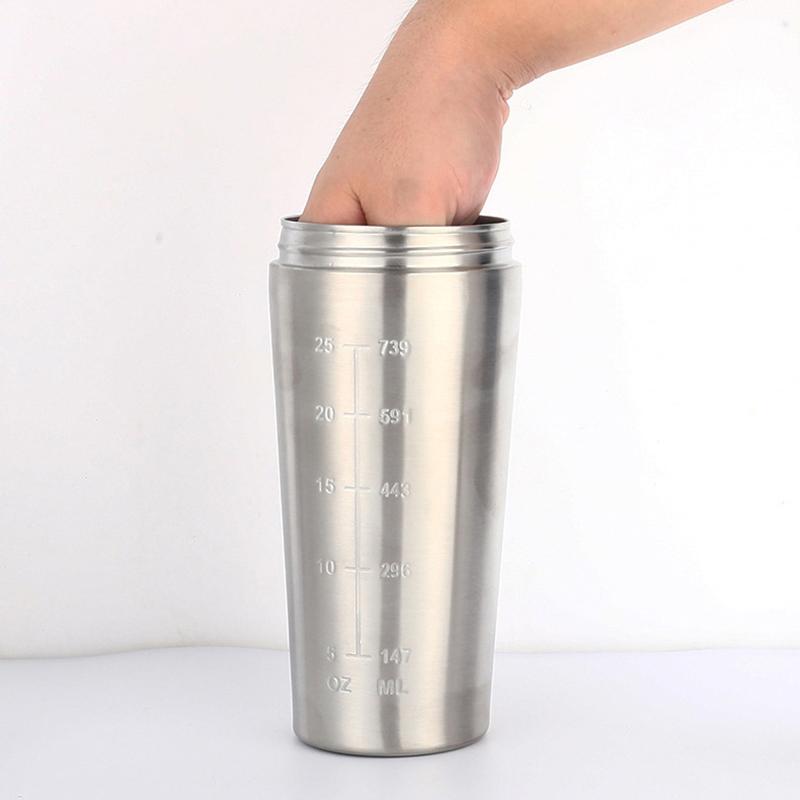 Tazza Shaker per Proteine in Acciaio Inossidabile Portatile Fitness Sport Tazza Outdoor Drinkware Bottiglia d'Acqua Shaker Portatili