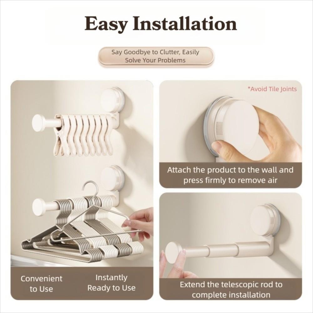 No-Drill Hanger Storage Rack Suction Cup Installation Hanger Container Quality Folding Rack  Home
