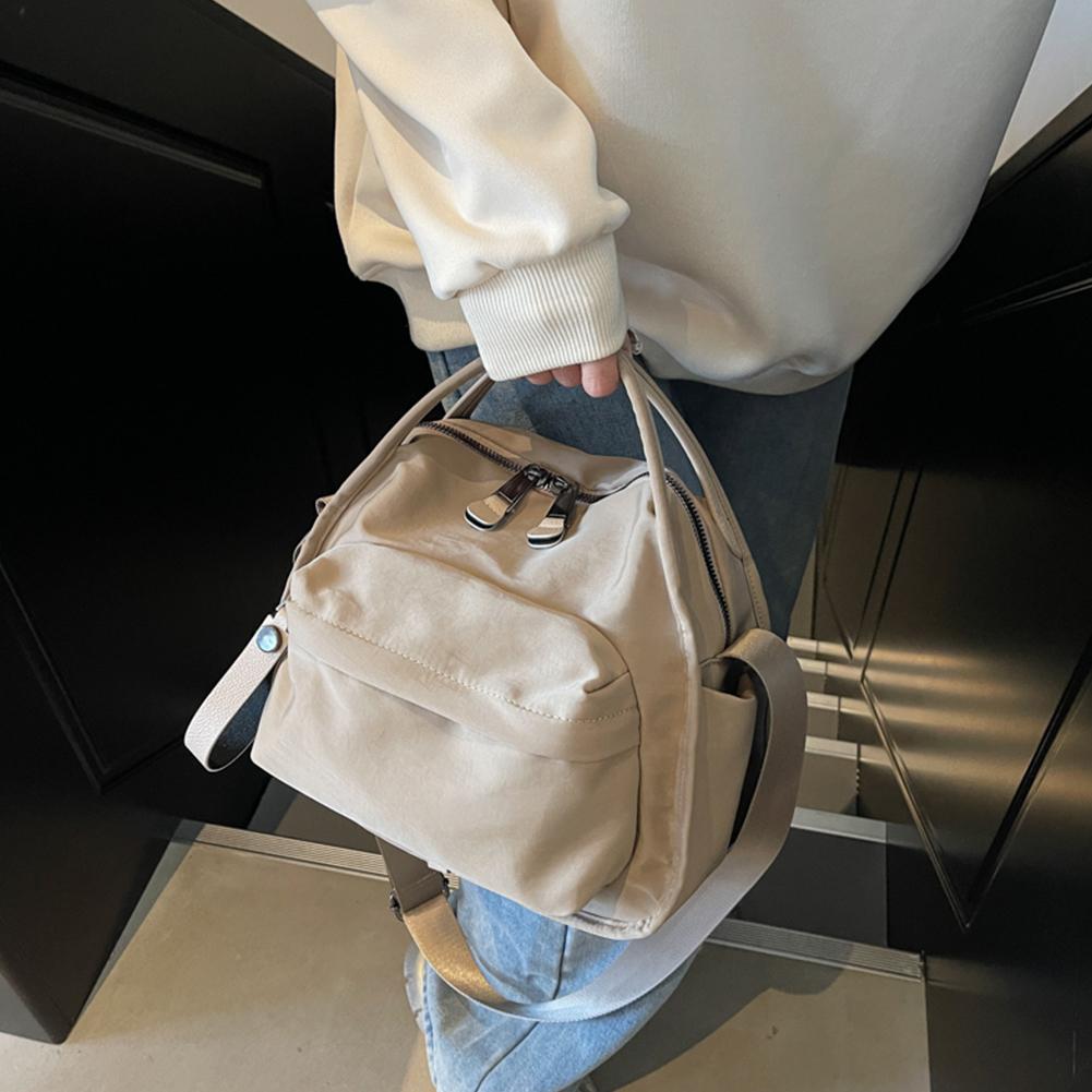 Women Lightweight Sling Bag Large Capacity Oxford Cloth Handbag Solid Color Versatile Shoulder Bag Travel Shopping Work Date Bag