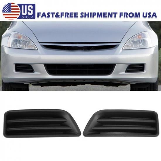 Front Bumper Insert Fog Light Covers Left+Right Side For 2006-2007 Honda Accord