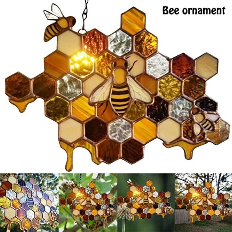 Honeycomb pendant, garden decoration pendant, bee decoration pendant