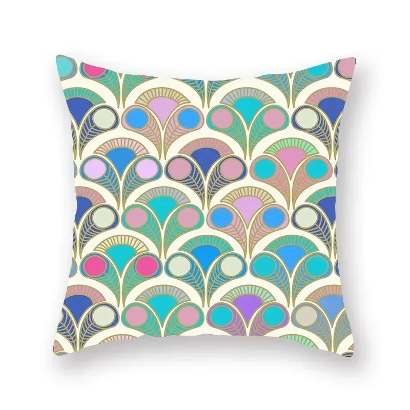 Husă de pernă cu modele etnice religioase retro, serie de imprimări