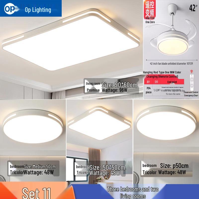 Ultra-Thin Minimalist LED Ceiling Light for Living Room, Dining Room, Bedroom - Modern Whole House Lighting Package