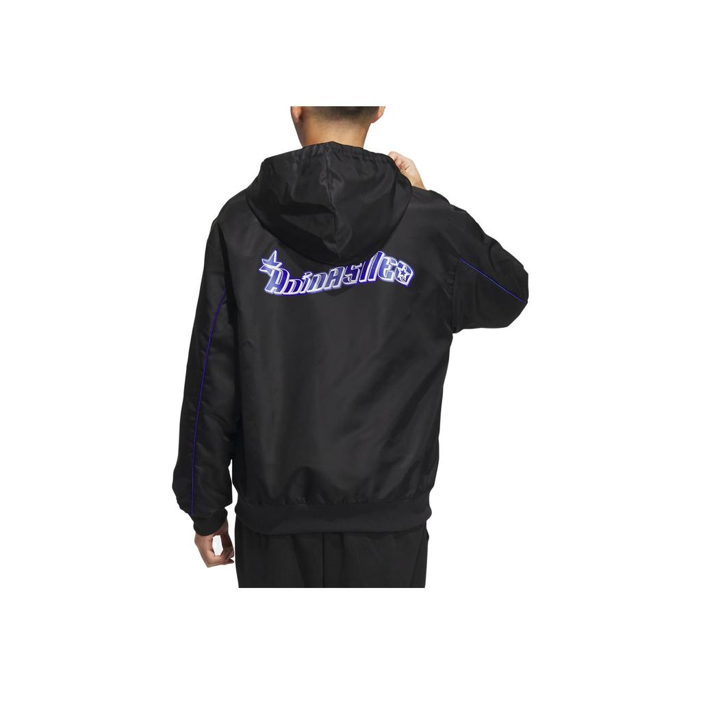 Adidas Neo Logo Print Drawstring Hoodie Men Tops Black IK3419