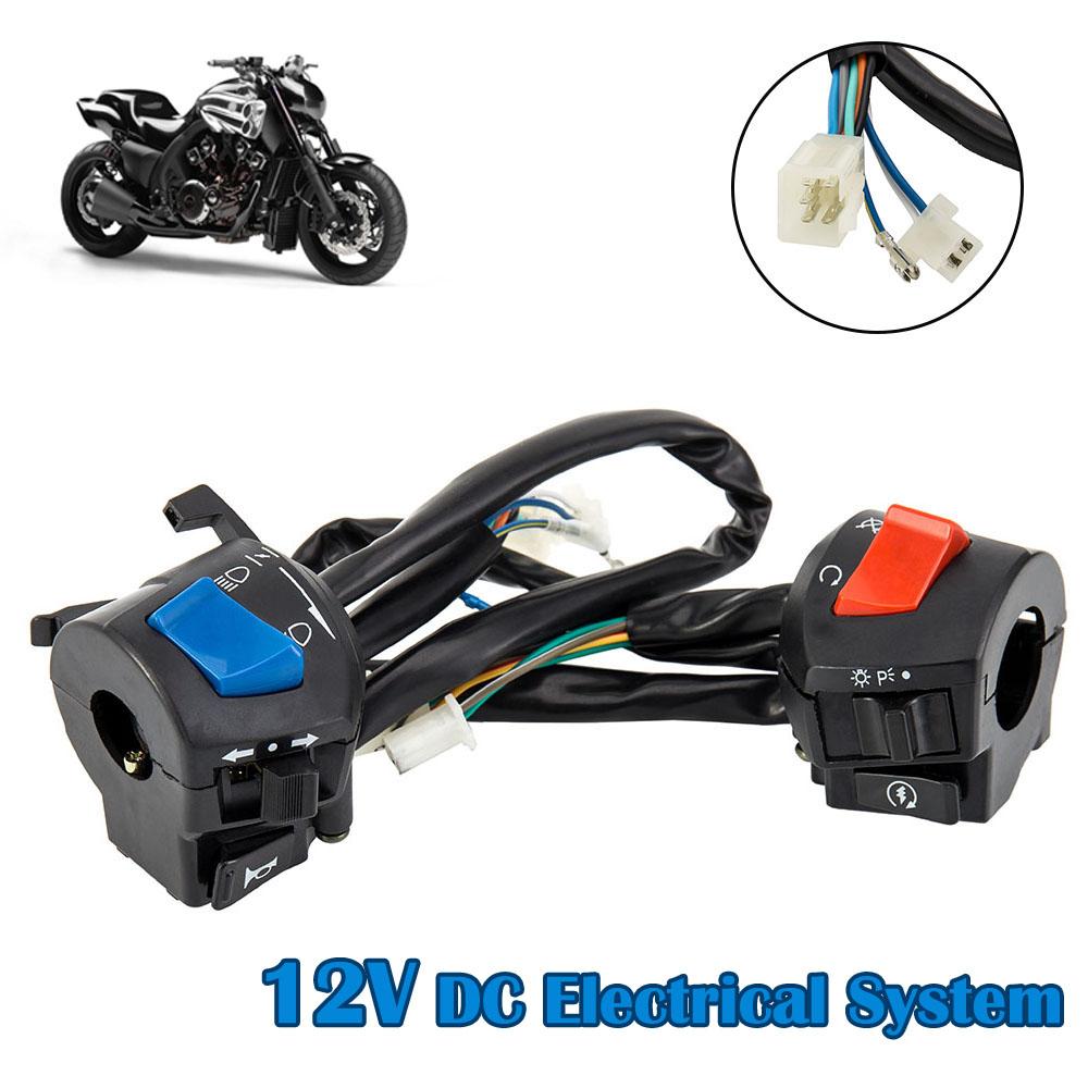 Motorcycle Handlebar Switch Control Universal Left and Right Switch 7/8 Inch Waterproof Electric Start Handle Controller Switch