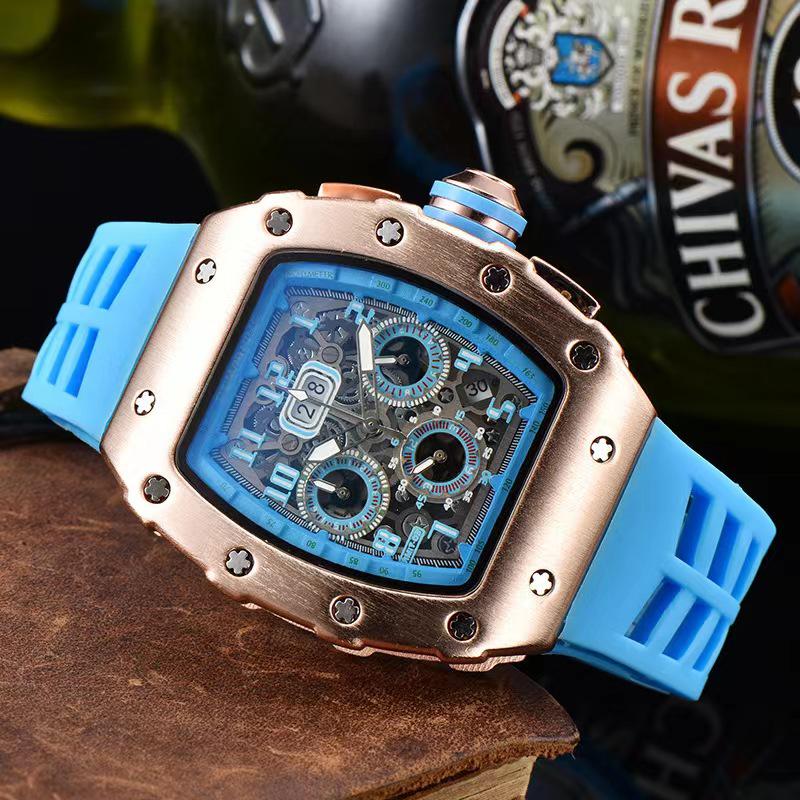 Iridescent Wine Barrel Men's Multifunctional Waterproof Watch