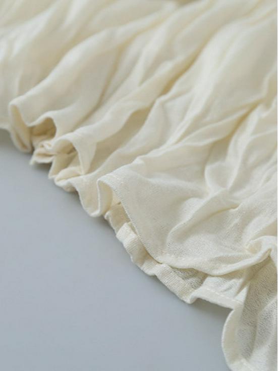 French Retro Crinkled Lace High-Waisted A-Line Layered Skirt for Women, 2026 Spring Collection