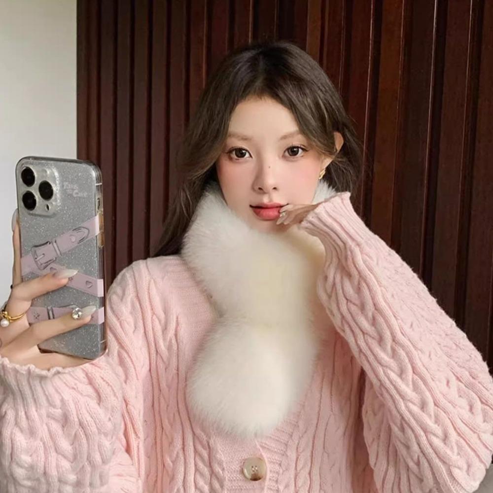 New Imitation Fox Hair Scarf Hair Hair Scarf Women's Versatile Autumn and Winter Fur Collar Thickened Long Neck Scarf